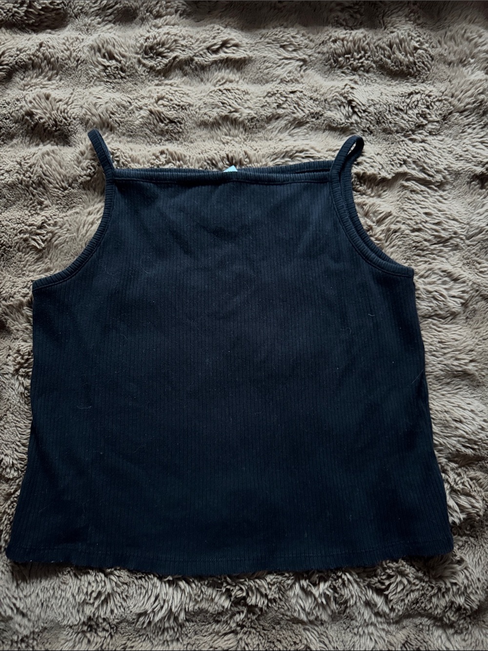Old Navy Black Ribbed Square-Neck Tank - Women's